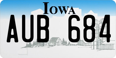 IA license plate AUB684