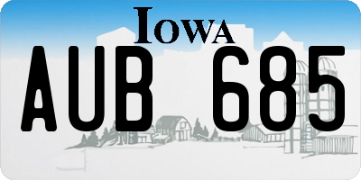 IA license plate AUB685