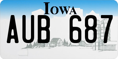 IA license plate AUB687