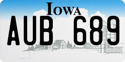 IA license plate AUB689