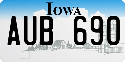 IA license plate AUB690