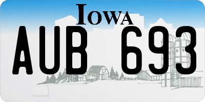 IA license plate AUB693