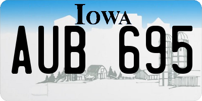 IA license plate AUB695