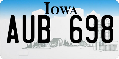 IA license plate AUB698
