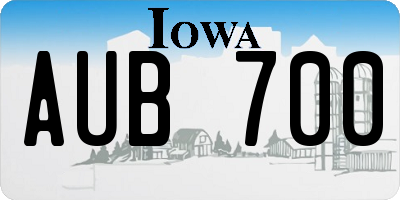 IA license plate AUB700