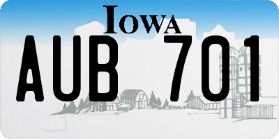 IA license plate AUB701