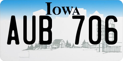 IA license plate AUB706