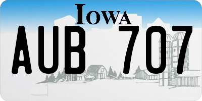 IA license plate AUB707