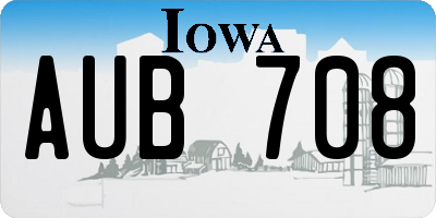 IA license plate AUB708