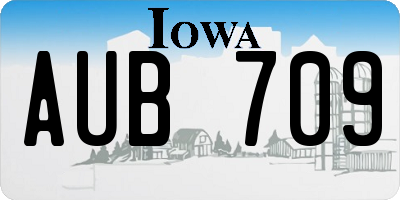 IA license plate AUB709
