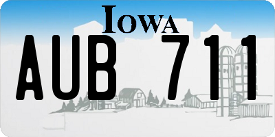IA license plate AUB711