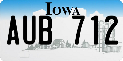 IA license plate AUB712