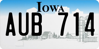 IA license plate AUB714