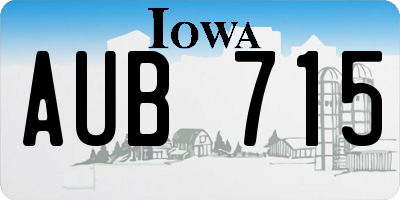 IA license plate AUB715
