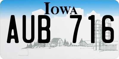 IA license plate AUB716