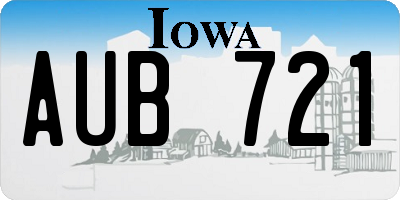 IA license plate AUB721