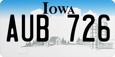 IA license plate AUB726