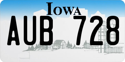 IA license plate AUB728