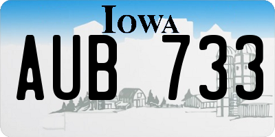 IA license plate AUB733