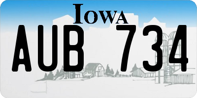 IA license plate AUB734