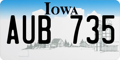 IA license plate AUB735
