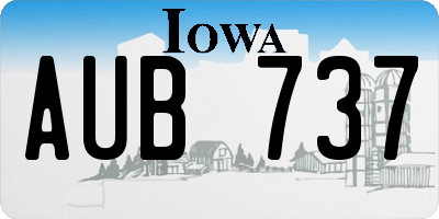 IA license plate AUB737