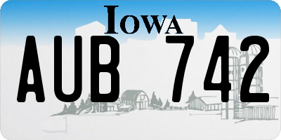IA license plate AUB742