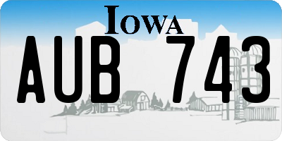 IA license plate AUB743