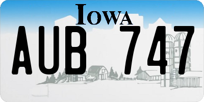 IA license plate AUB747