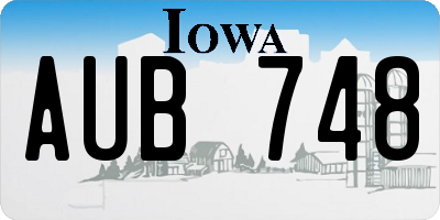 IA license plate AUB748