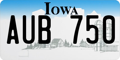 IA license plate AUB750