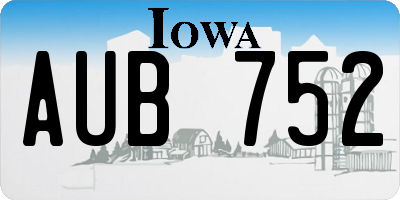 IA license plate AUB752