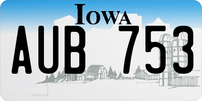 IA license plate AUB753