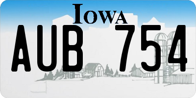 IA license plate AUB754