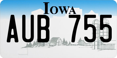 IA license plate AUB755