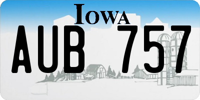 IA license plate AUB757