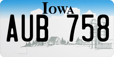 IA license plate AUB758