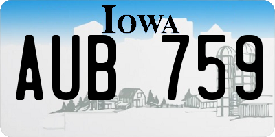 IA license plate AUB759