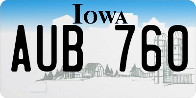 IA license plate AUB760