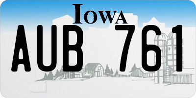 IA license plate AUB761