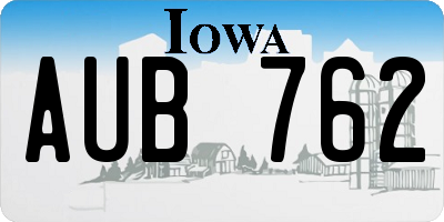 IA license plate AUB762