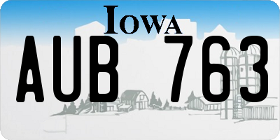 IA license plate AUB763