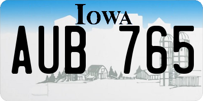 IA license plate AUB765