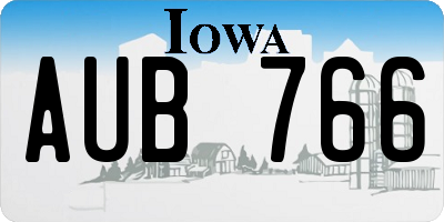 IA license plate AUB766