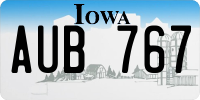IA license plate AUB767