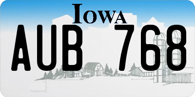 IA license plate AUB768