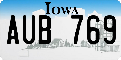 IA license plate AUB769