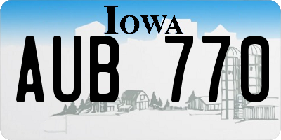 IA license plate AUB770