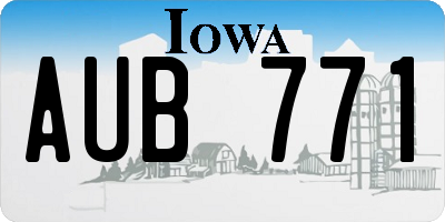 IA license plate AUB771