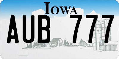 IA license plate AUB777